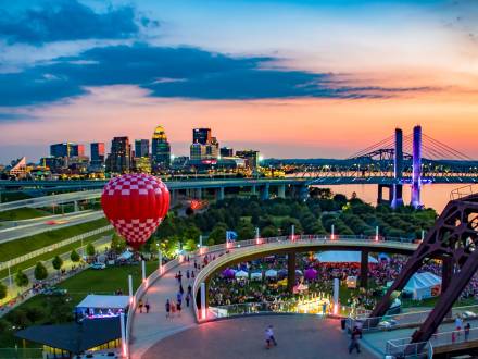 Aerial view of the Kentuckiana Pride Festival in Louisville KY